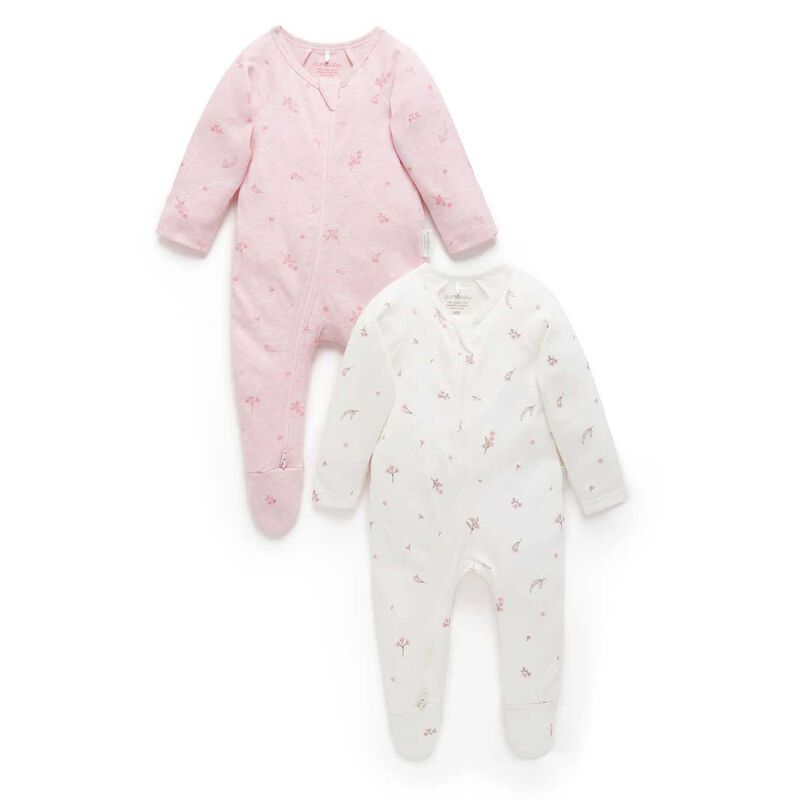 Purebaby 2 Pack Zip Growsuit image number 5